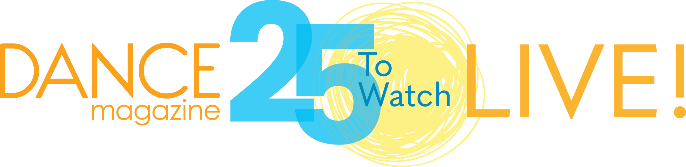 Logo with 25 to Watch in yellow and blue