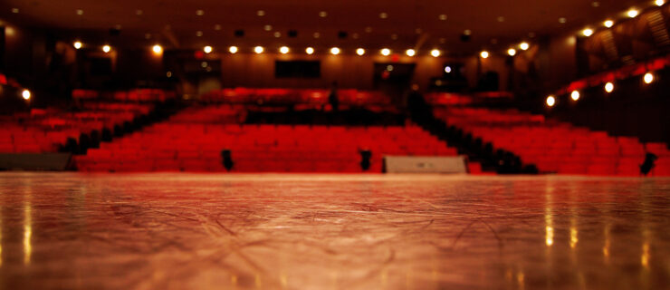 a stage view of an empty theater