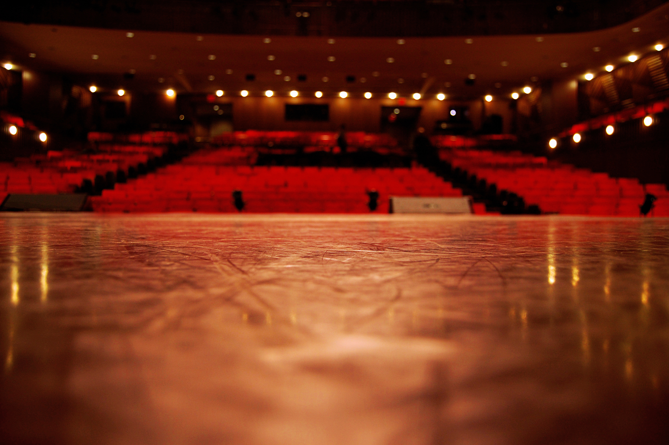 a stage view of an empty theater
